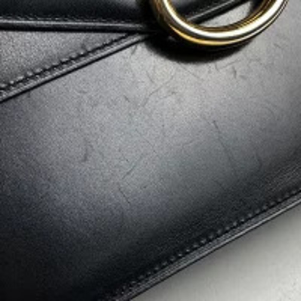 Celine Handbag Double Flap Leather Black - Picture 4 of 7
